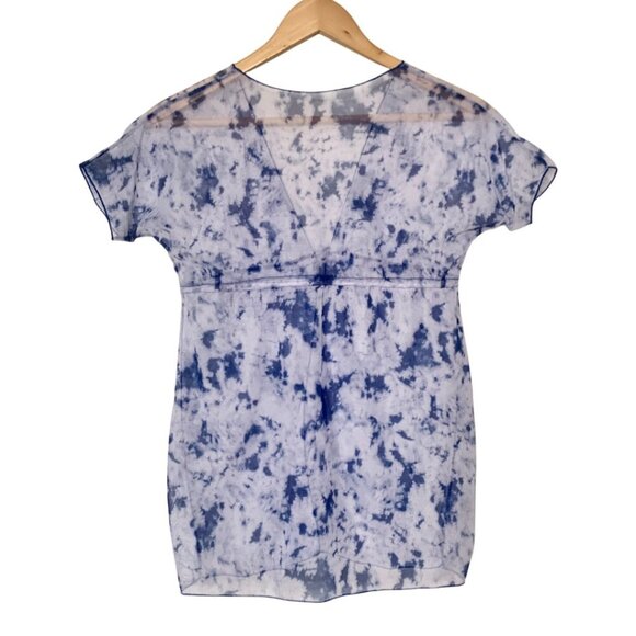 Sheer Mesh Short Sleeve Cloud Cover Up Top Y2K Grunge Light Fairy Whimsigoth - Picture 2 of 14